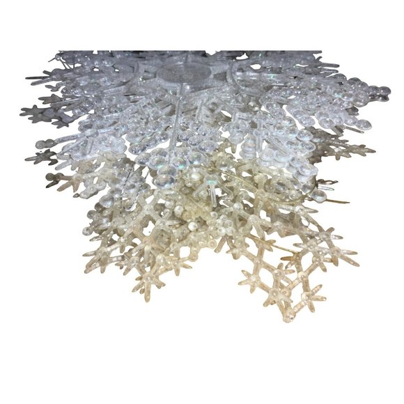 Plastic Snowflake Hanging Ornaments Lot of 15 Vintage ornaments - Picture 10 of 10